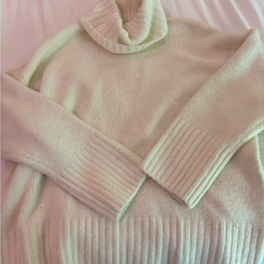 GB Soft Cream Turtleneck Sweater